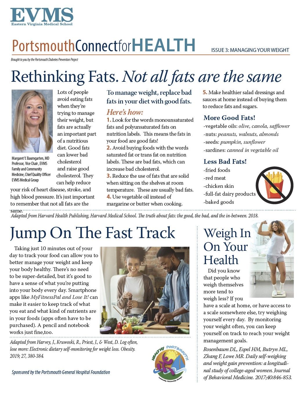 Newsletter cover showing articles 